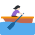 🚣🏻‍♀️ woman rowing boat: light skin tone display on Twitter